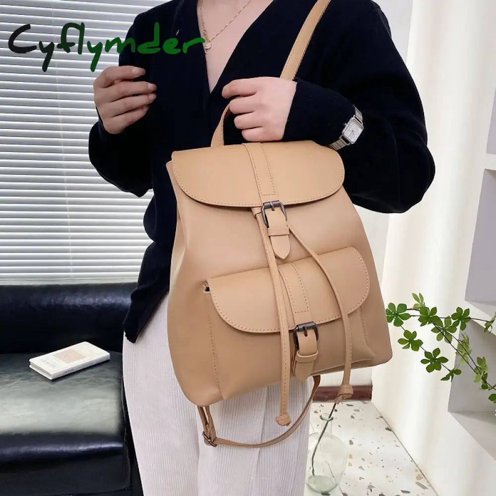 Cyflymder Drawstring Women Backpack Female Shoulder Bag Trendy School Teenage Girls High Quality Pu
