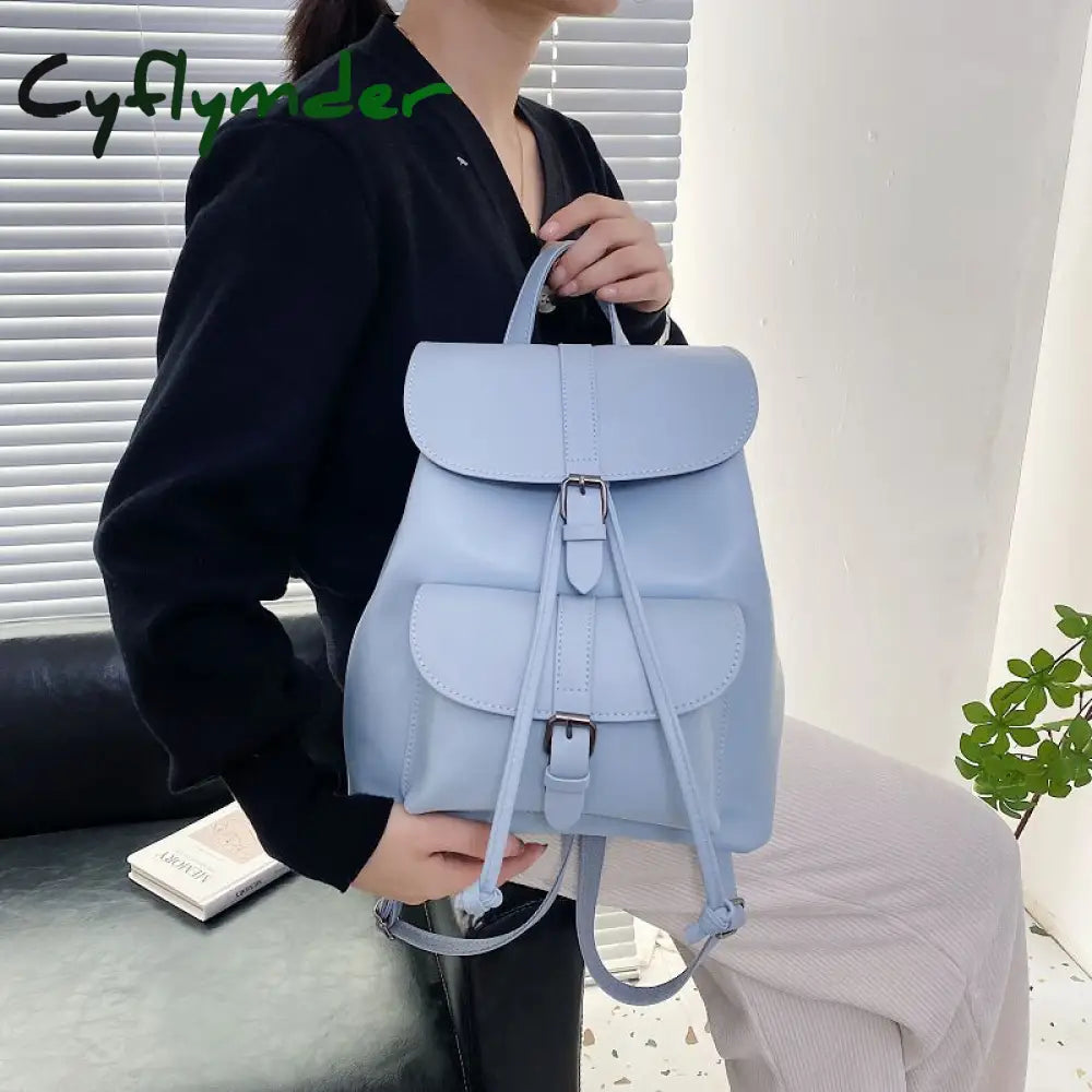 Cyflymder Drawstring Women Backpack Female Shoulder Bag Trendy School Teenage Girls High Quality Pu