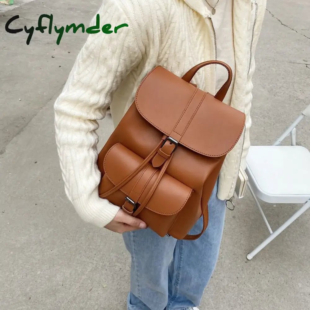 Cyflymder Drawstring Women Backpack Female Shoulder Bag Trendy School Teenage Girls High Quality Pu