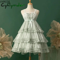 Cyflymder DRESS TO IMPRESS Japanese Kawaii Lolita Style Jsk Dress Women Vintage Elegant Pearl Lace Mesh Party Mini