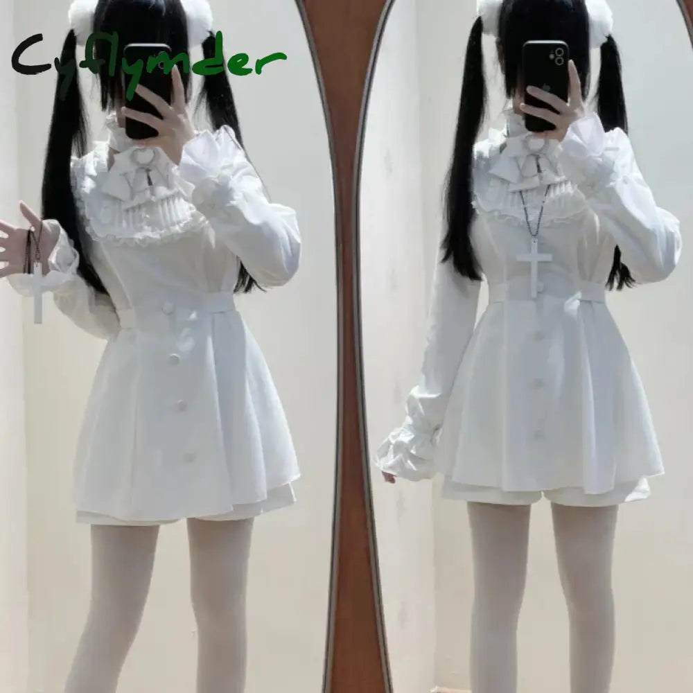 Cyflymder DRESS TO IMPRESS Japanese Punk Style Y2k Lolita OP Dress Women Vintage Elegant Ruffle Bow Lace Evening Party