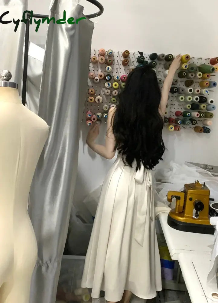 Cyflymder DRESS TO IMPRESS Korean Elegant Evening Party Midi Dresses for Women 2024 Summer New Fashion Slim Sleeveless