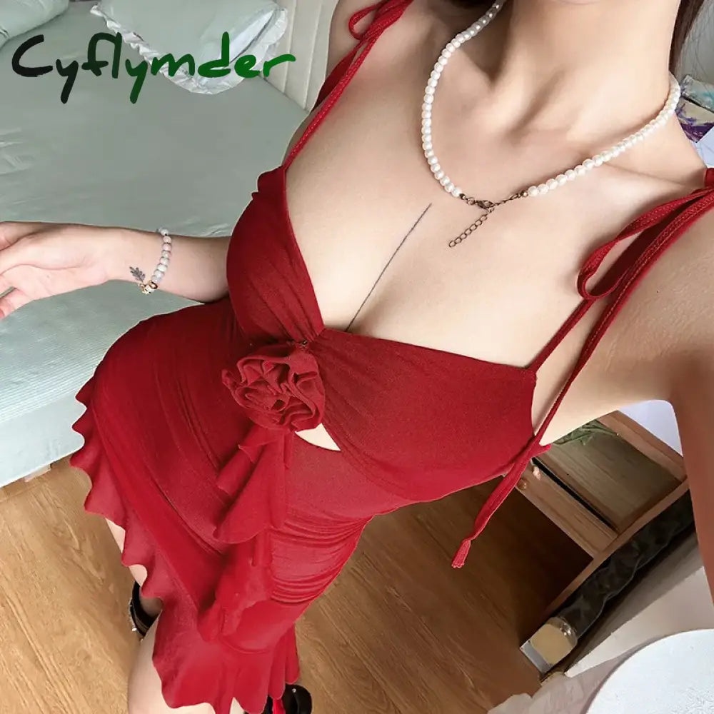 Cyflymder DRESS TO IMPRESS New Retro Summer Sexy Spicy Girl Thai Dress Fashion Irregular Niche Design Women Group