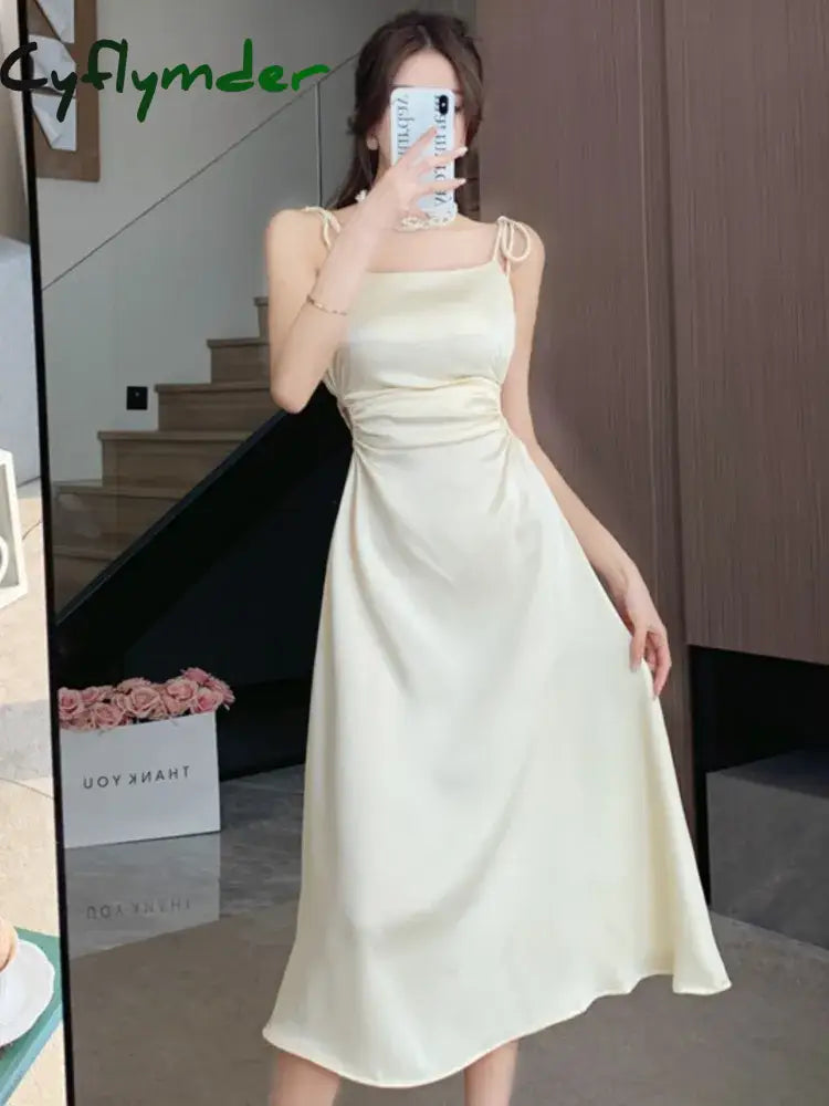 Cyflymder Dress To Impress Summer Elegant Sexy Hollow Out Sleeveless Dress Women Chic Birthday