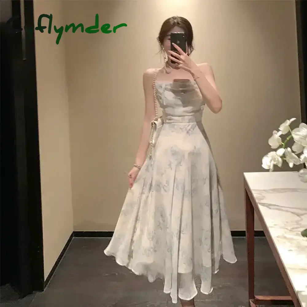 Cyflymder Dresses Women College Floral Summer Ulzzang Preppy Style Teens Fashion New Arrival Chic