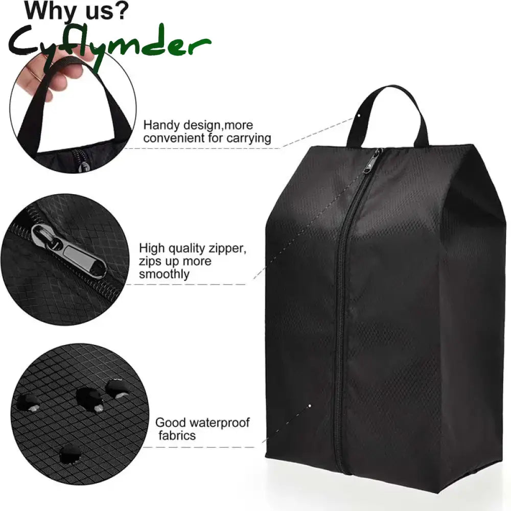 Cyflymder Dustproof Shoes Storage Bags Travel Portable Nylon Bag With Sturdy Zipper Pouch Case