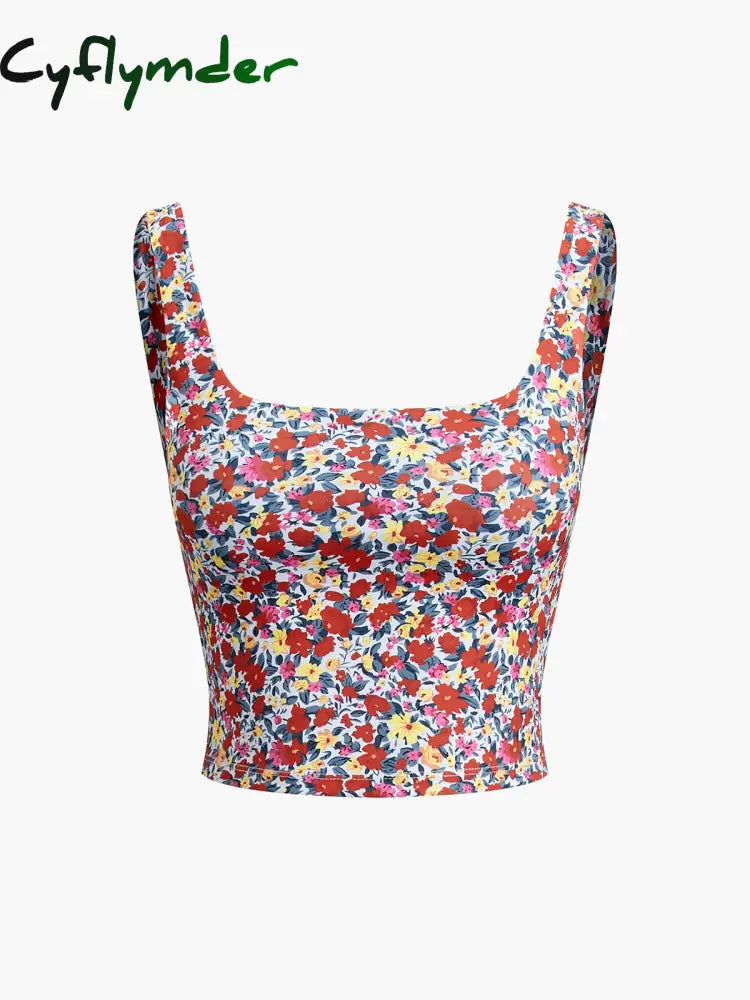 Cyflymder - Eden Floral Garden Crop Tank Top Tops & Camis