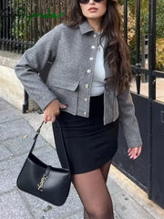 Cyflymder - Effortless Textured Weave Blazer Grey / S Jackets
