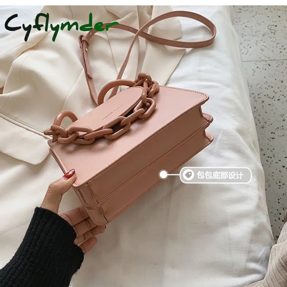 Cyflymder Elegant Female Chain Tote Bag Fashion New High Quality Leather Women’s Designer Handbag