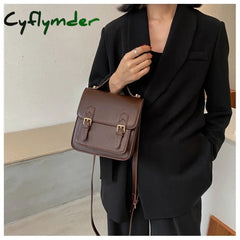 Cyflymder Elegant Female Solid Color Tote Bag New High Quality Pu Leather Women’s Designer