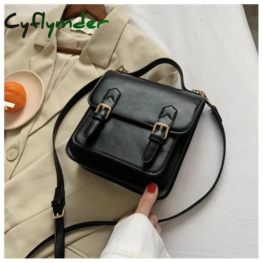 Cyflymder Elegant Female Solid Color Tote Bag New High Quality Pu Leather Women’s Designer