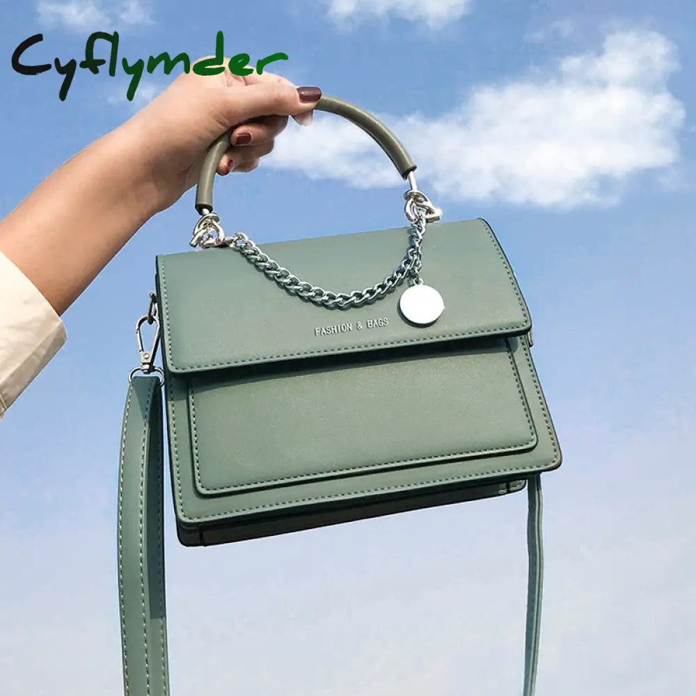 Cyflymder Elegant Female Square Tote Bag Fashion New High Quality Pu Leather Women’s Designer