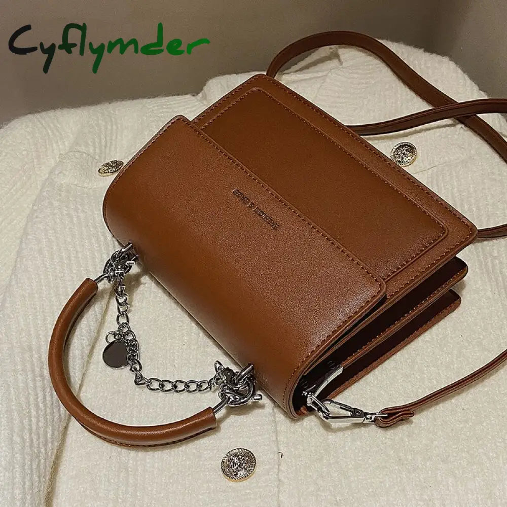 Cyflymder Elegant Female Square Tote Bag Fashion New High Quality Pu Leather Women’s Designer