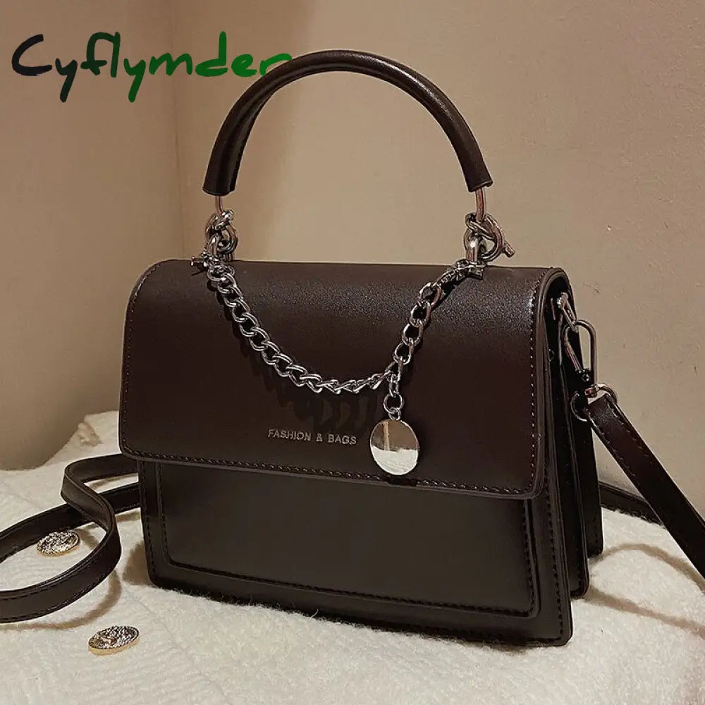 Cyflymder Elegant Female Square Tote Bag Fashion New High Quality Pu Leather Women’s Designer