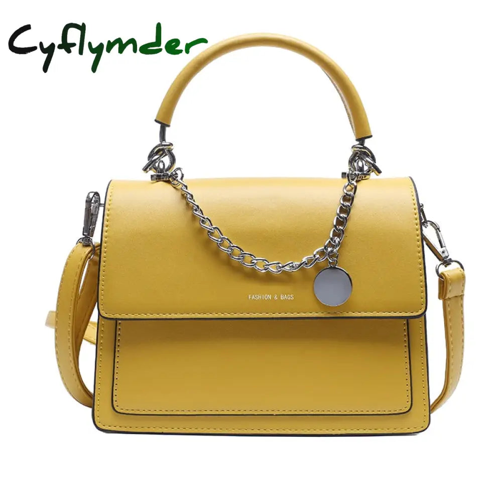 Cyflymder Elegant Female Square Tote Bag Fashion New High Quality Pu Leather Women’s Designer