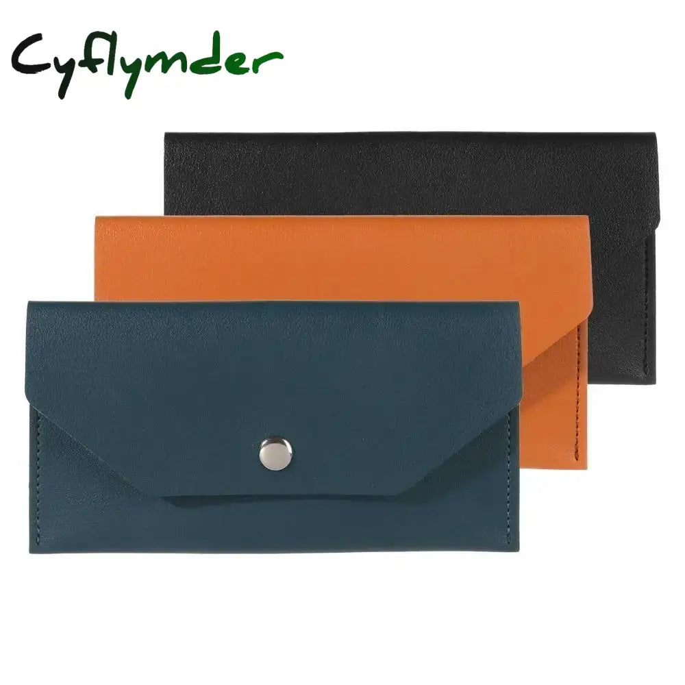 Cyflymder Envelope Wallet Pu Leather Cash Classic Fashion Women’s Ferrule Name Card Holder Gift