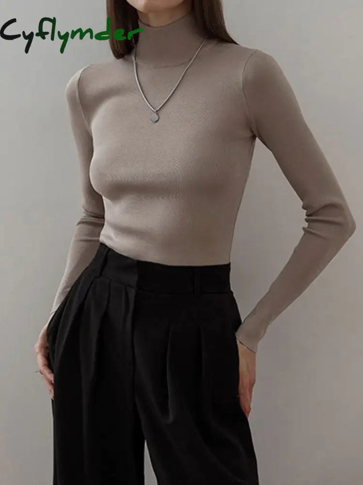 Cyflymder - Everyday Long Sleeve Knit Top Camel / Xs Tops