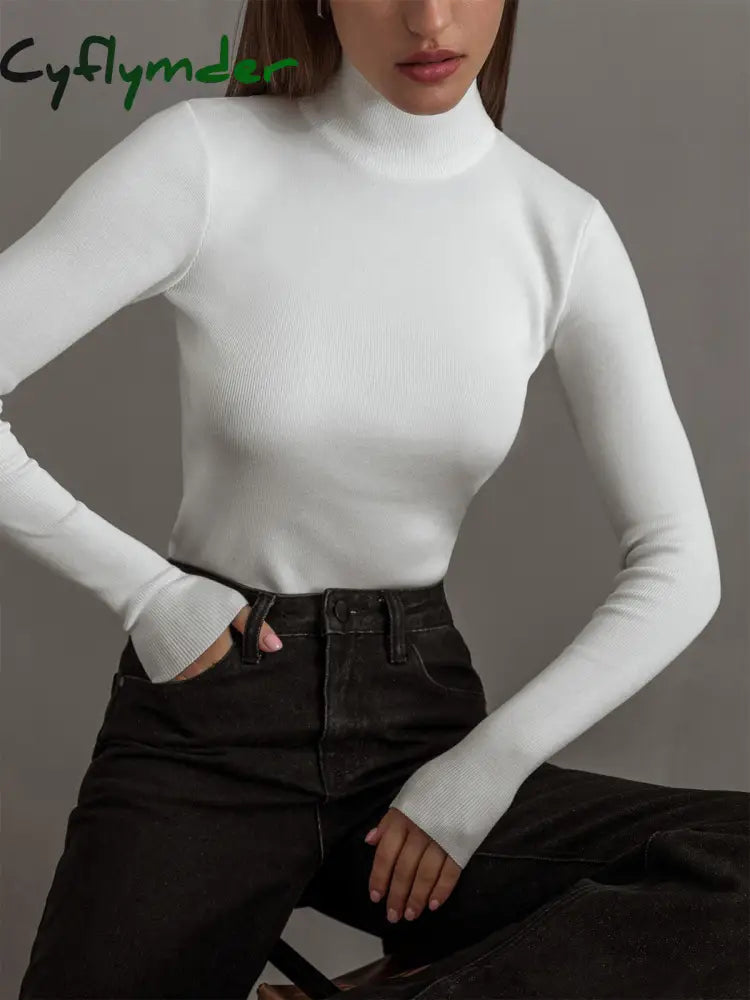 Cyflymder - Everyday Long Sleeve Knit Top White / Xs Tops