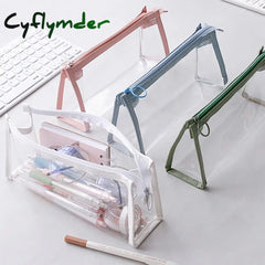 Cyflymder Exam Transparent Pencil Case Office Student Cases School Supplies Kawaii Pen Box Astuccio