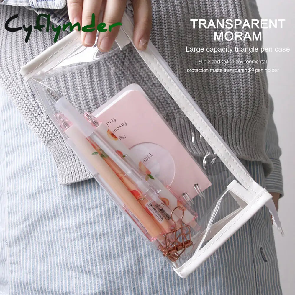 Cyflymder Exam Transparent Pencil Case Office Student Cases School Supplies Kawaii Pen Box Astuccio