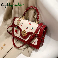 Cyflymder Exquisite Small Bags Women New Fashion Versatile Messenger Bag Sweet Cherry Square Chains