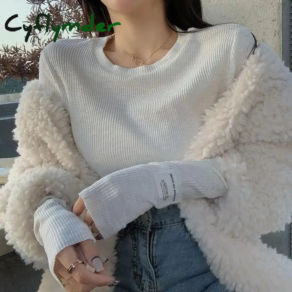 Cyflymder Fall Outfit Clothing T Shirt Woman Off White Korean Fashion Streetwear Clothes Top Cute