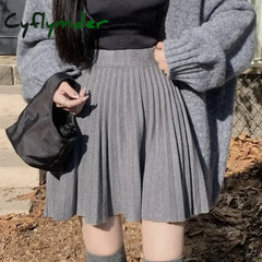 Cyflymder FALL OUTFITS New Korean Version High-waisted A-line Pleated Skirt for Women Spring and Summer Slim Design