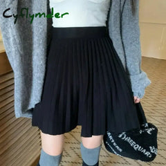 Cyflymder FALL OUTFITS New Korean Version High-waisted A-line Pleated Skirt for Women Spring and Summer Slim Design