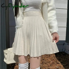 Cyflymder FALL OUTFITS New Korean Version High-waisted A-line Pleated Skirt for Women Spring and Summer Slim Design