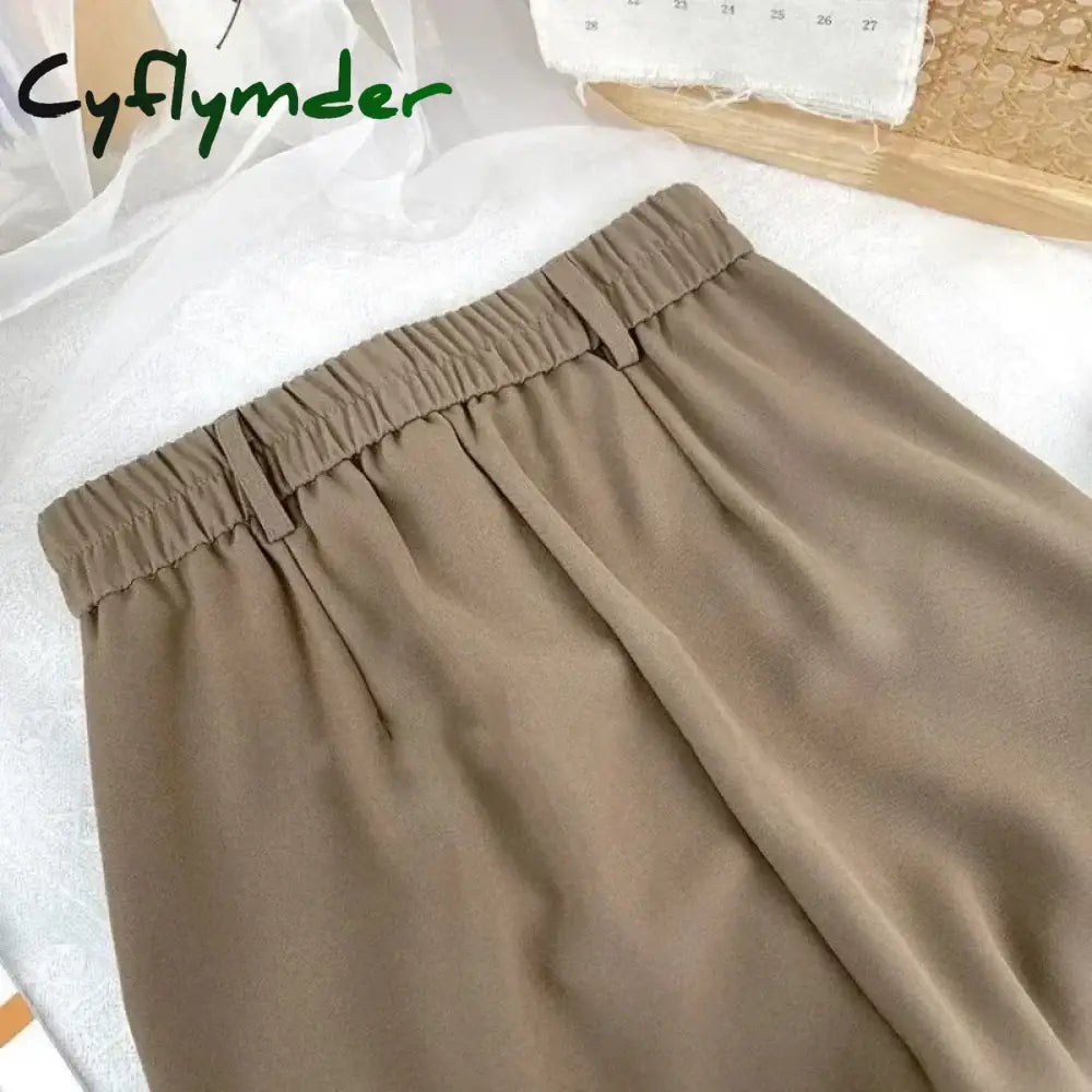 Cyflymder Fall Spring Black Suit Haren Pants Women Fashion Elastic High Waist Casual Trousers Woman Korean Style Solid