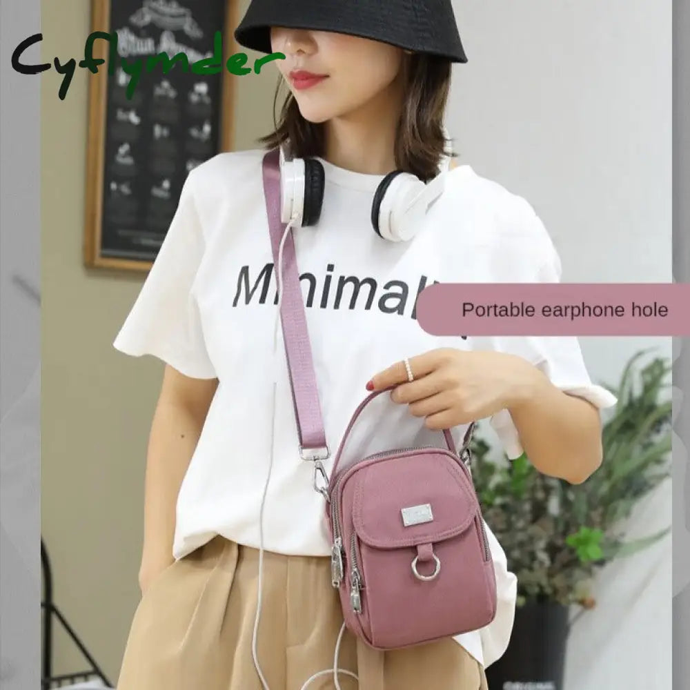 Cyflymder Fashion 3 Layers Women Mini Bag High Quality Durable Fabric Girls Small Shoulder Prettry