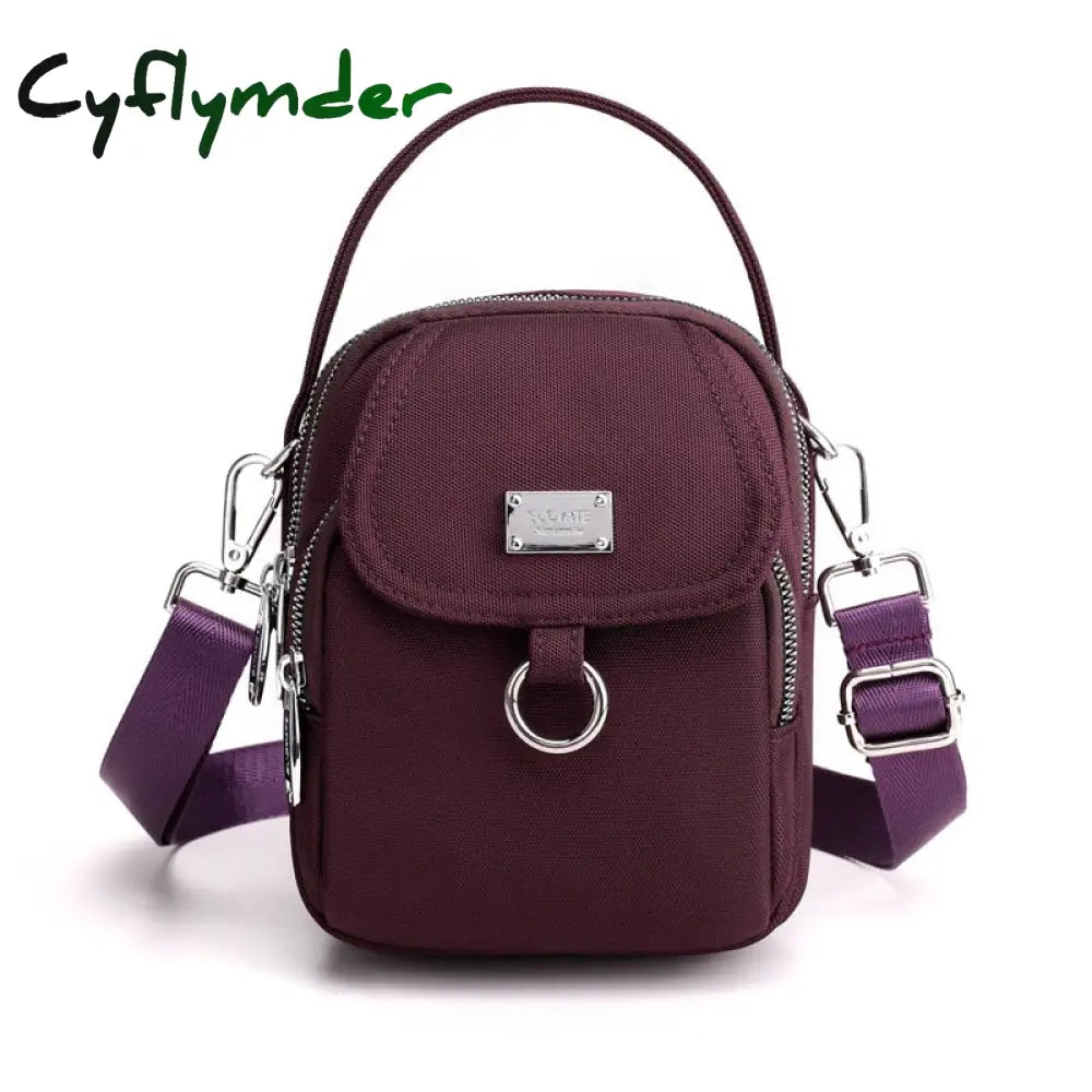 Cyflymder Fashion 3 Layers Women Mini Bag High Quality Durable Fabric Girls Small Shoulder Prettry