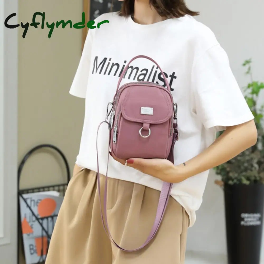 Cyflymder Fashion 3 Layers Women Mini Bag High Quality Durable Fabric Girls Small Shoulder Prettry