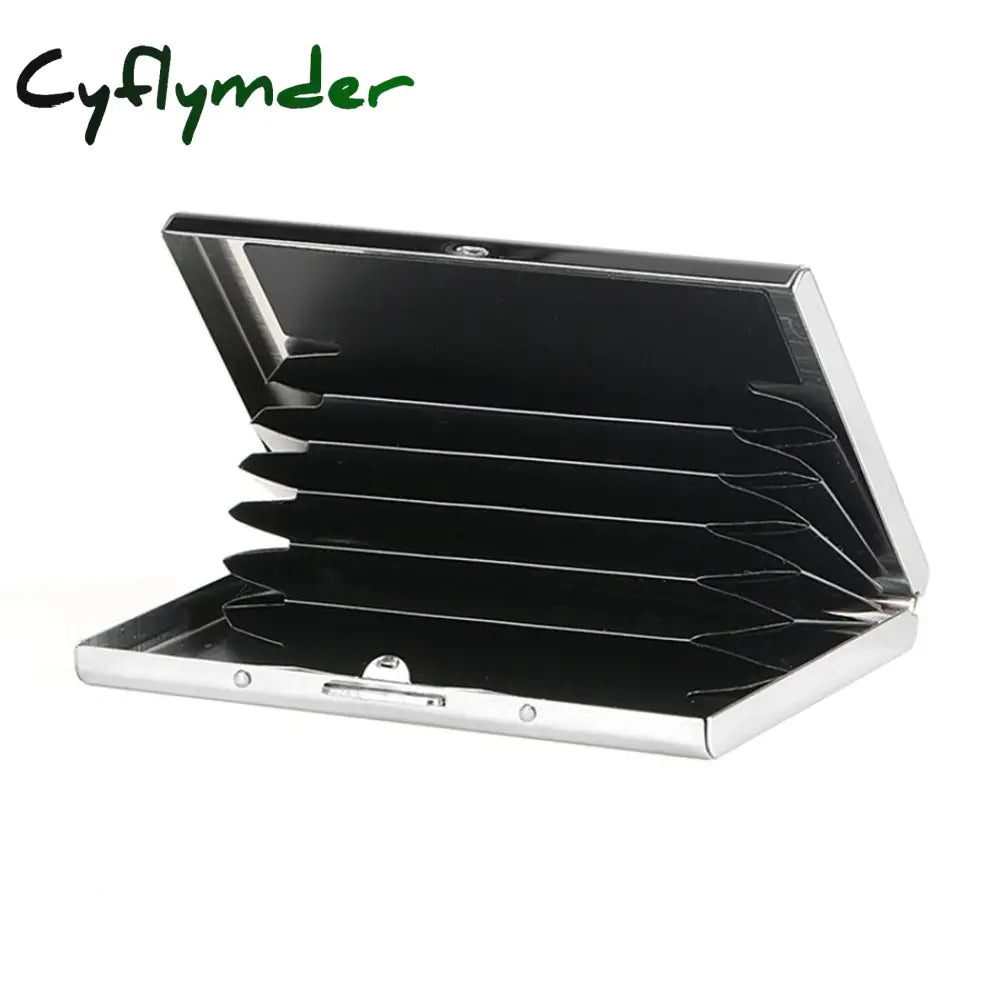 Cyflymder Fashion Aluminum Antimagnetic Card Holder Women Men Metal Cowhide Rfid Credit Business