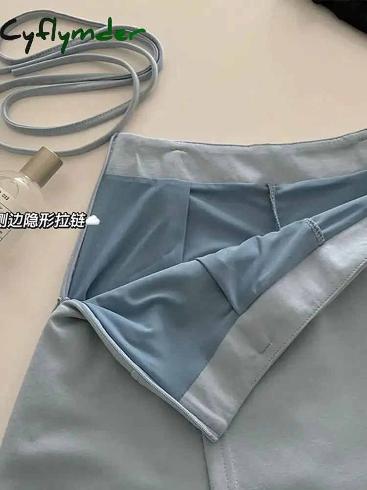 Cyflymder Fashion Asymmetrical Lace Up Solid Skirt Women Clothing Simple Sexy High Waist A-Line