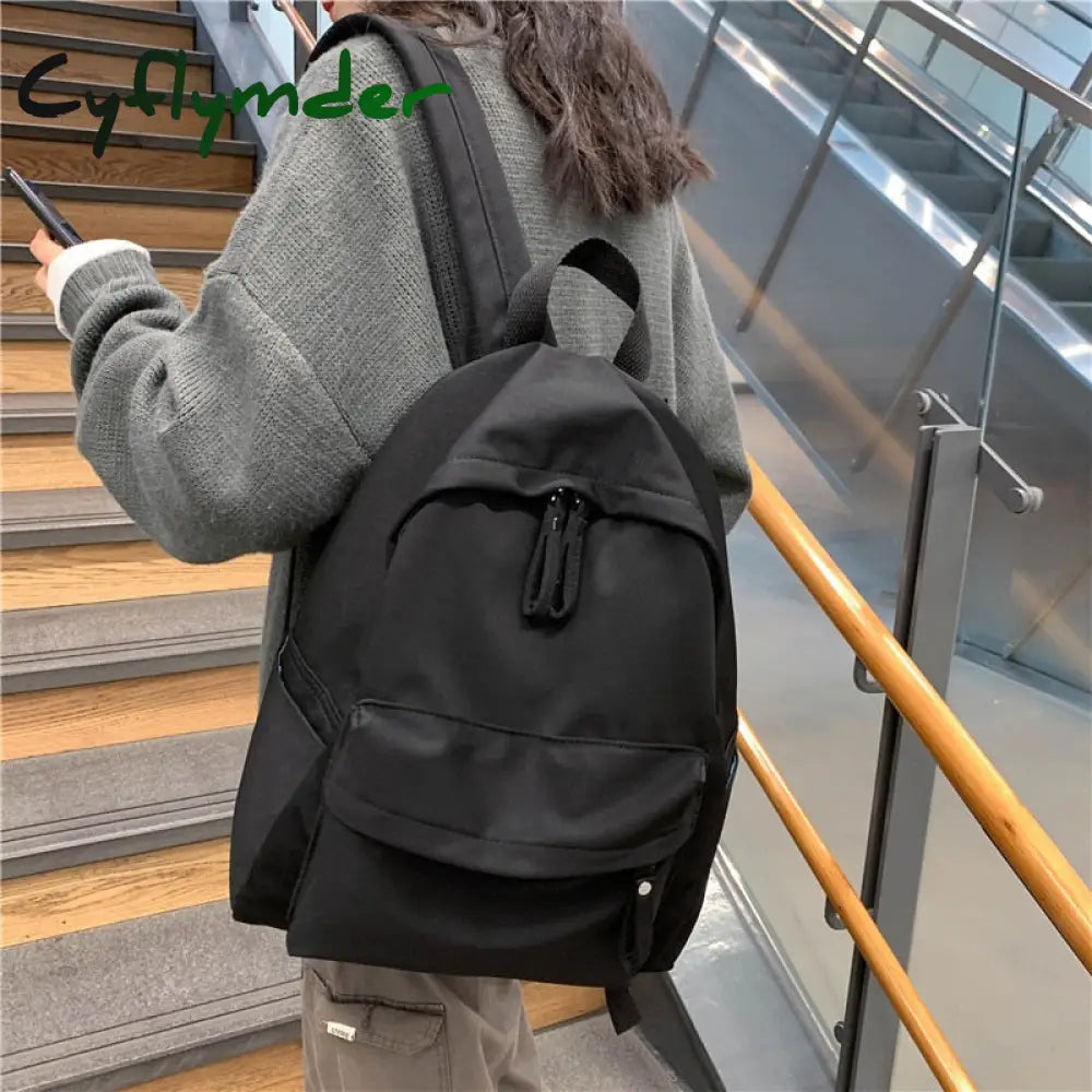 Cyflymder Fashion Backpack Canvas Women Anti-Theft Shoulder Bag New School For Teenager Girls