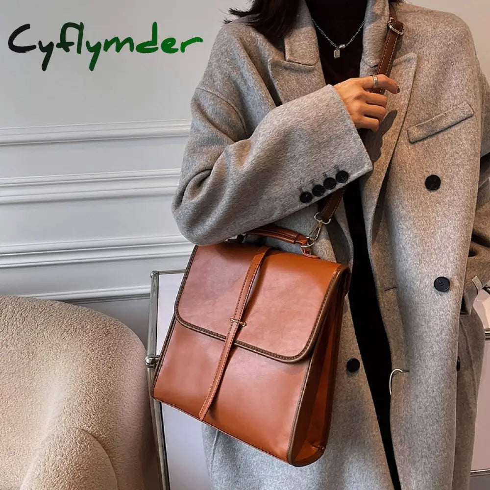 Cyflymder Fashion Backpack High Quality Leather New Designer Backpacks For Teenage Girls Female