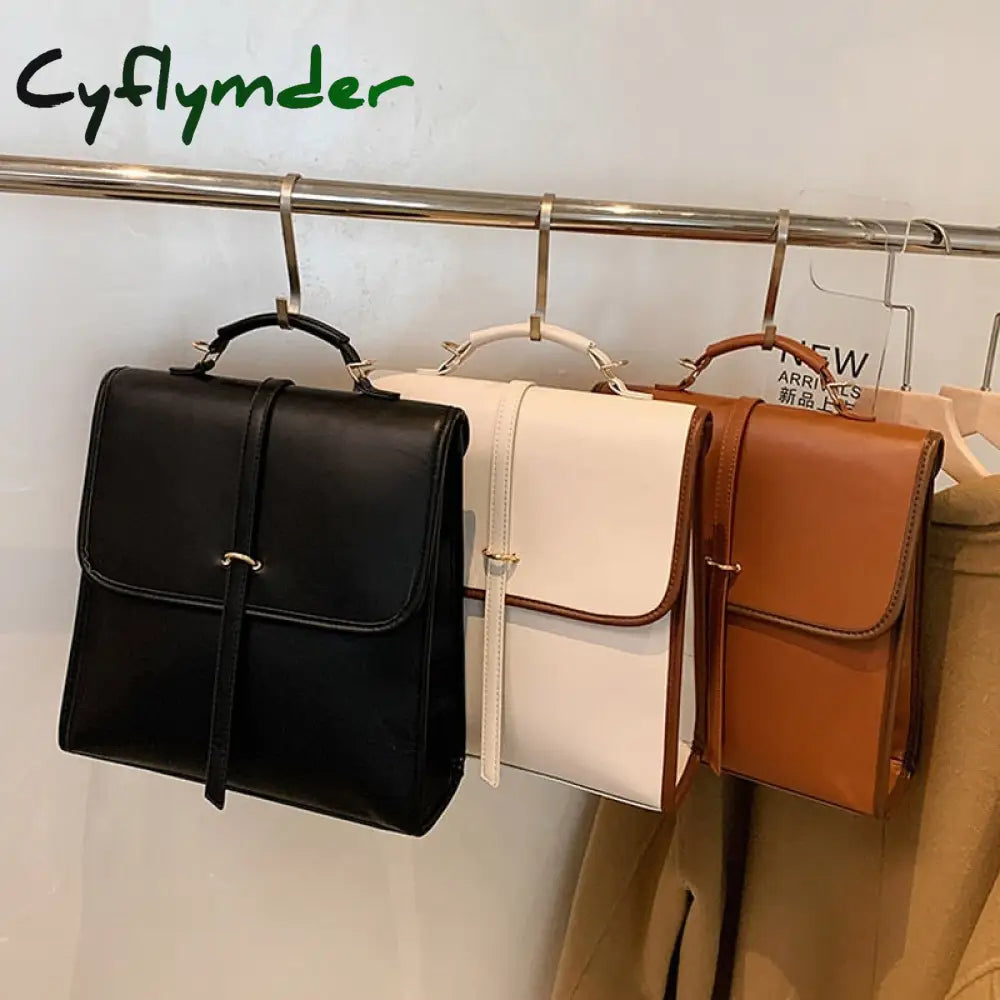 Cyflymder Fashion Backpack High Quality Leather New Designer Backpacks For Teenage Girls Female