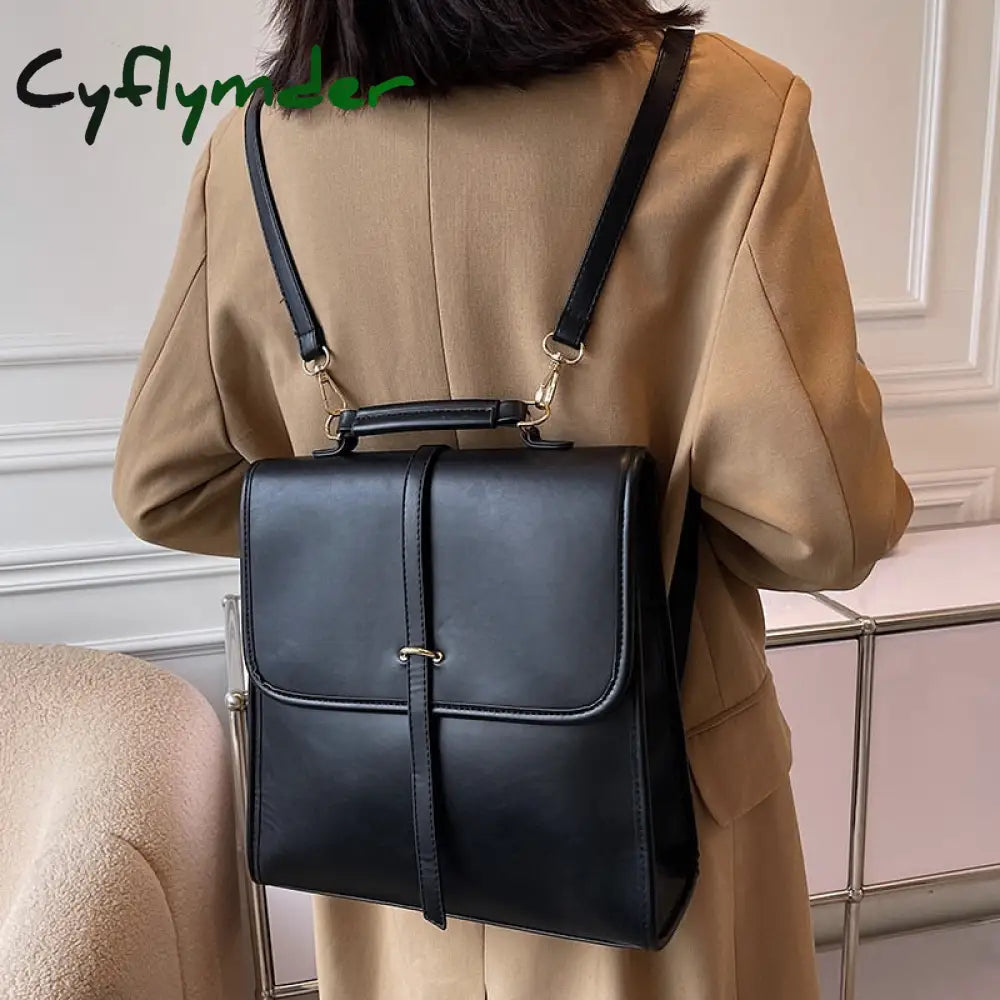 Cyflymder Fashion Backpack High Quality Leather New Designer Backpacks For Teenage Girls Female