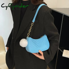 Cyflymder Fashion Bags For Women Handbag Solid Color Casual Mini Underarm Bag Female Chain Shoulder