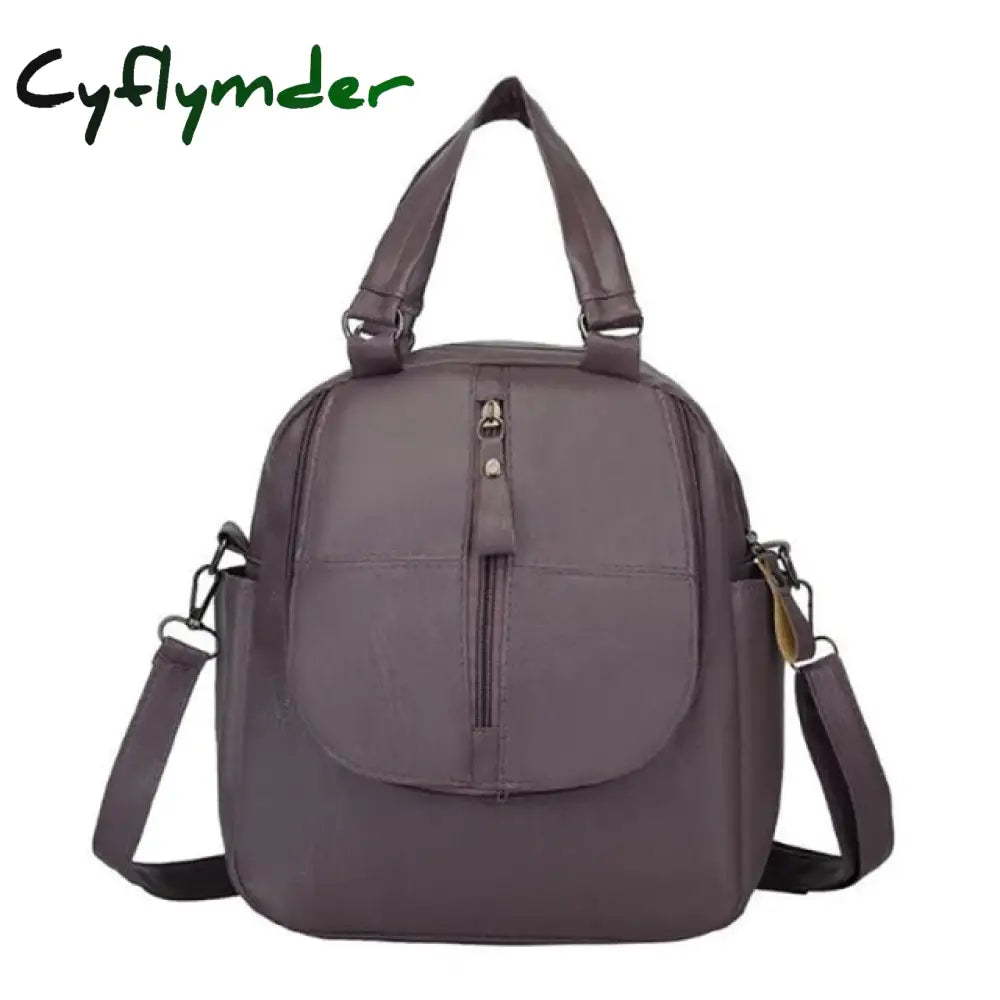 Cyflymder Fashion Black Woman Backpack High Quality Youth Pu Leather Backpacks For Teenage Girls