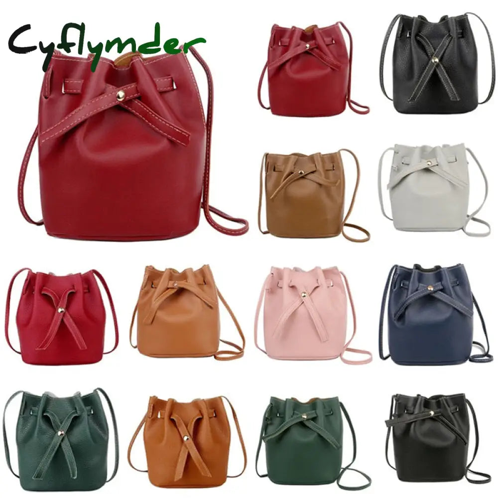 Cyflymder Fashion Bucket Shoulder Bag Women Drawstring Crossbody Female Messenger Bags Ladies