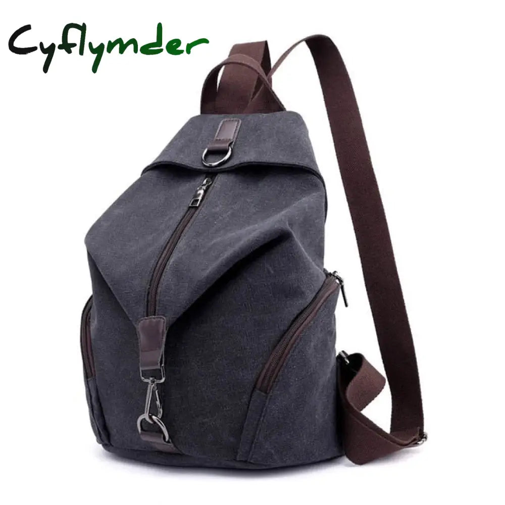 Cyflymder Fashion Canvas Female Backpack Multifuction Casual For Teenager Girls New Summer Women