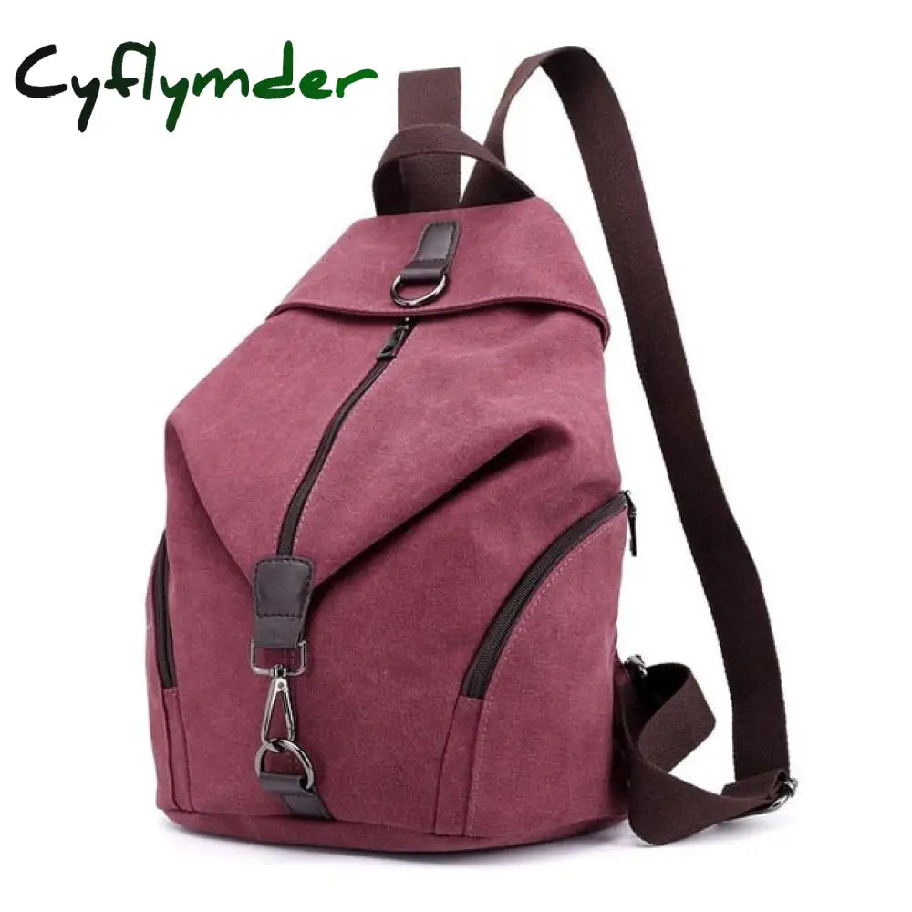 Cyflymder Fashion Canvas Female Backpack Multifuction Casual For Teenager Girls New Summer Women
