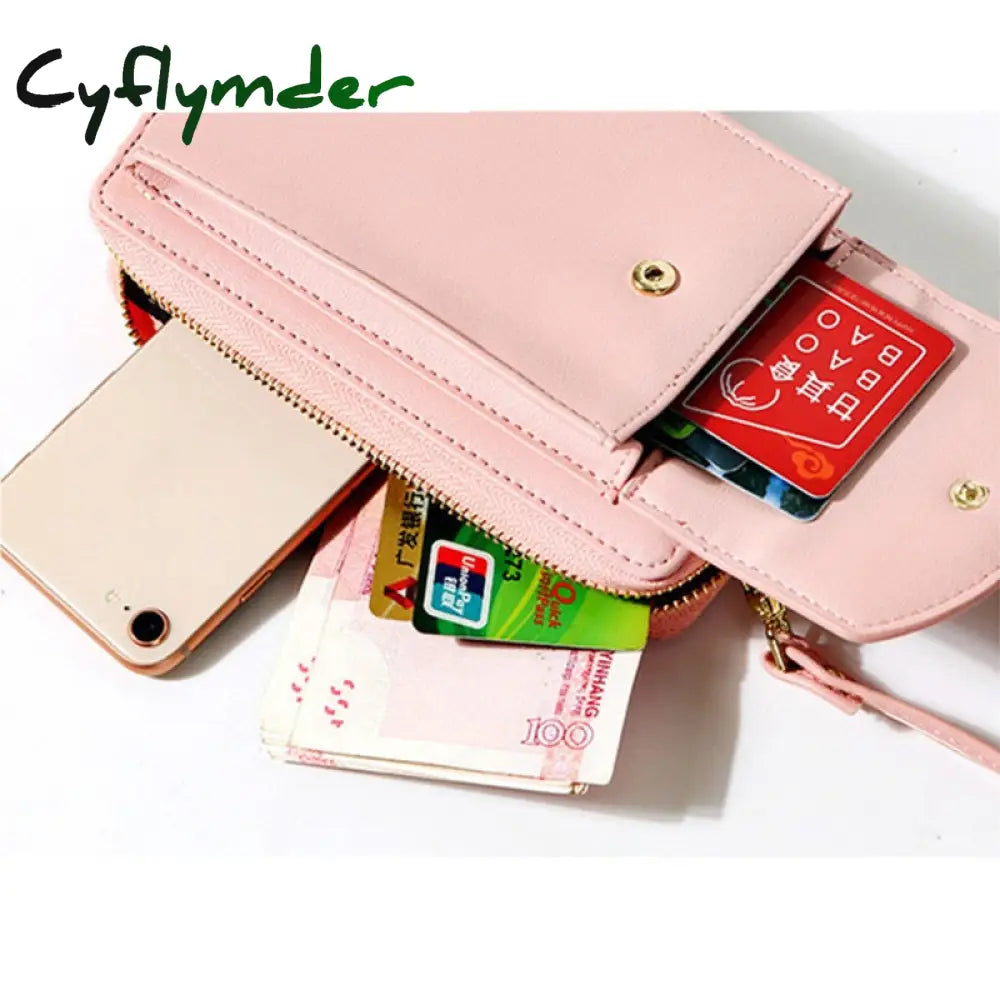 Cyflymder Fashion Cellphone Shoulder Bag Women Pu Leather Crossbody New Handbag Card Holder