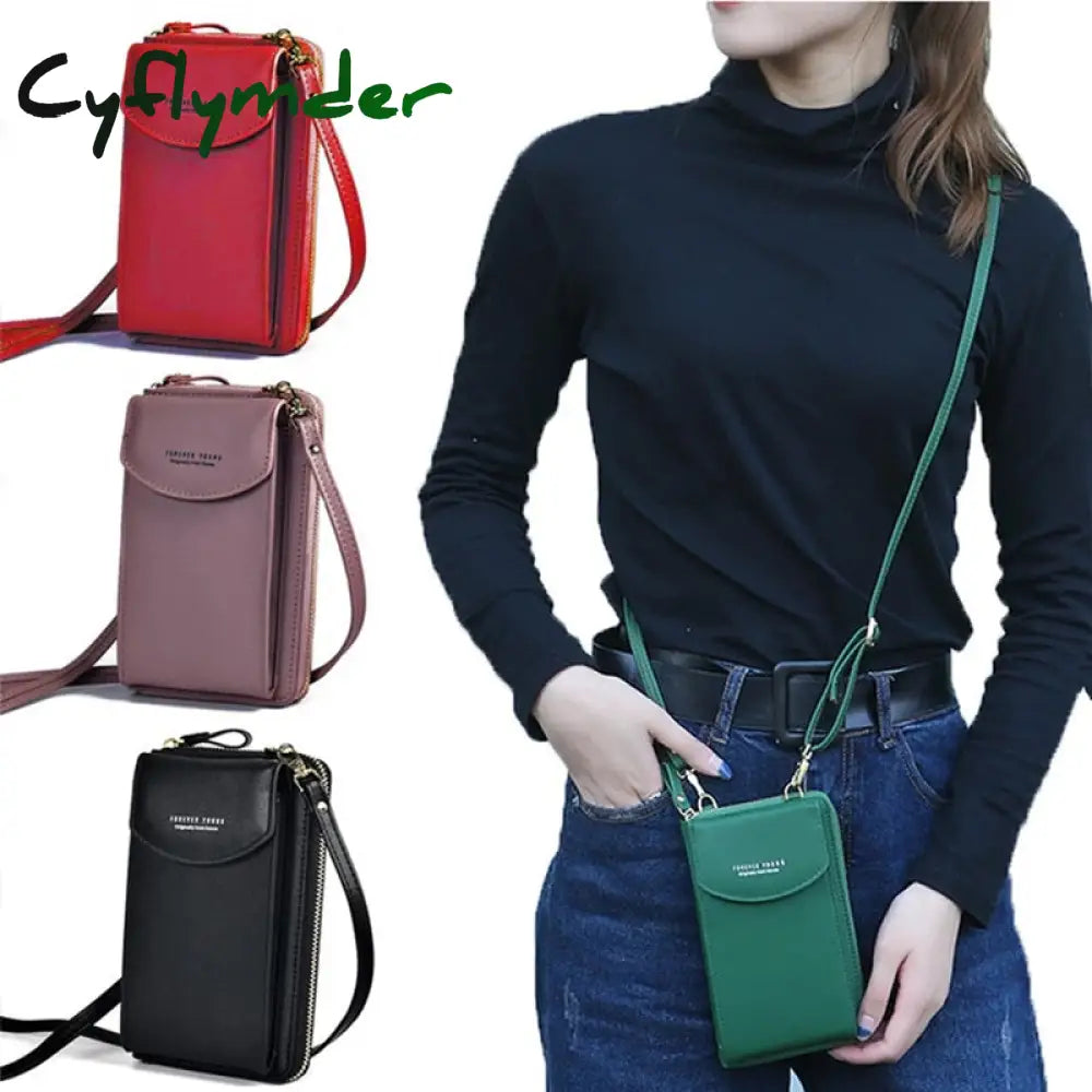 Cyflymder Fashion Cellphone Shoulder Bag Women Pu Leather Crossbody New Handbag Card Holder