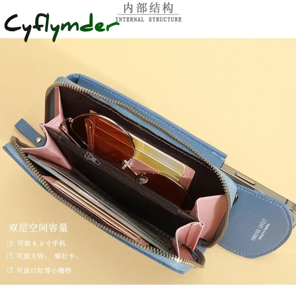 Cyflymder Fashion Cellphone Shoulder Bag Women Pu Leather Crossbody New Handbag Card Holder