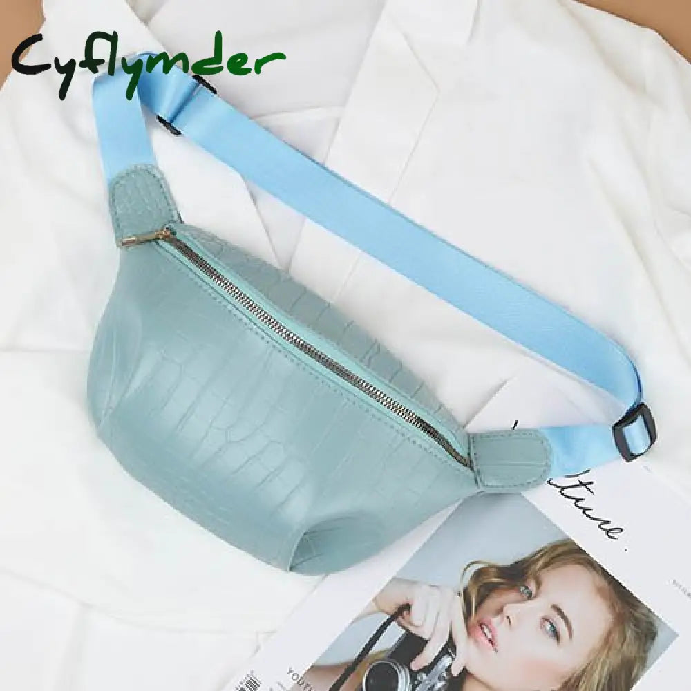 Cyflymder Fashion Chain Fanny Pack Banana Waist Bag New Brand Belt Women Pu Leather Chest Belly