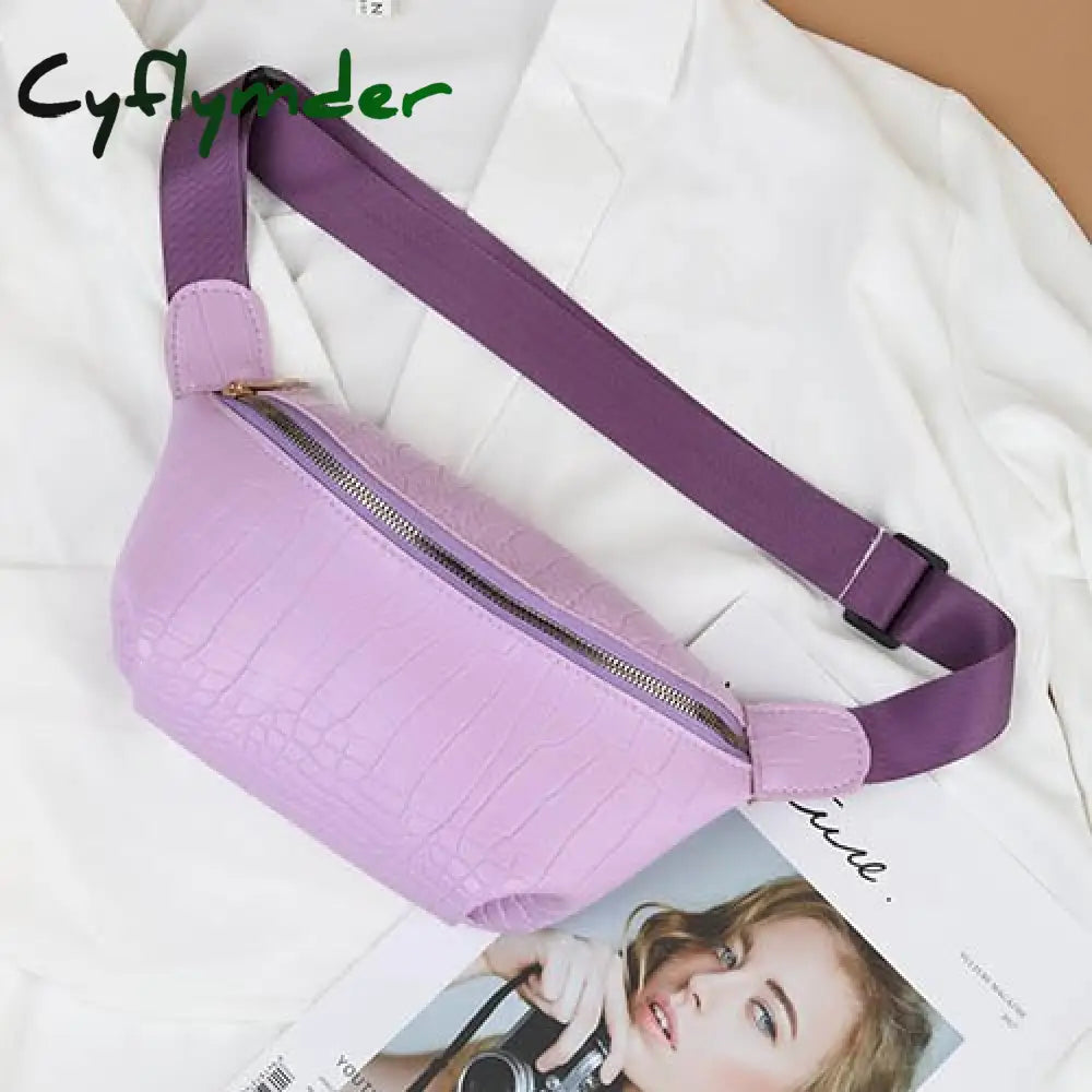 Cyflymder Fashion Chain Fanny Pack Banana Waist Bag New Brand Belt Women Pu Leather Chest Belly