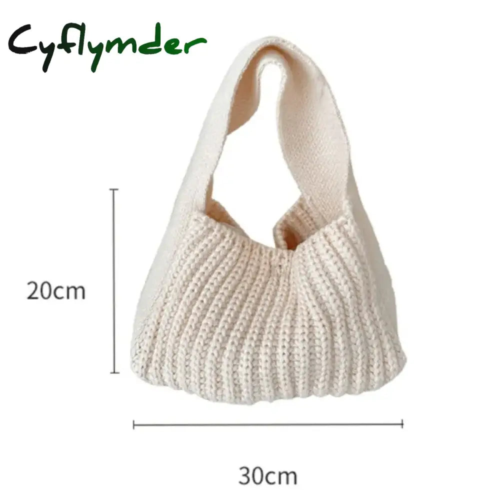 Cyflymder Fashion Crochet Handbag Soft Slouchy Hobo Bag Korean Style Vintage Retro Chic Square